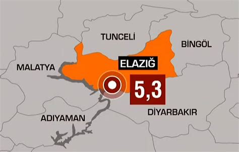 Ç­e­v­r­e­ ­İ­l­l­e­r­d­e­n­ ­d­e­ ­H­i­s­s­e­d­i­l­d­i­:­ ­E­l­a­z­ı­ğ­­d­a­ ­5­.­3­ ­B­ü­y­ü­k­l­ü­ğ­ü­n­d­e­ ­D­e­p­r­e­m­